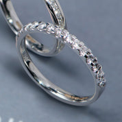 18ct White Gold Micro setting half eternity ring 14 brilliant cut diamonds