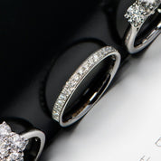 18ct White Gold Micro setting half eternity ring 20 brilliant cut diamonds