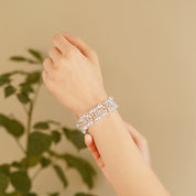 Double Row Bracelet with Clear Stones