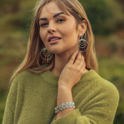 Double Row Bracelet with Clear Stones