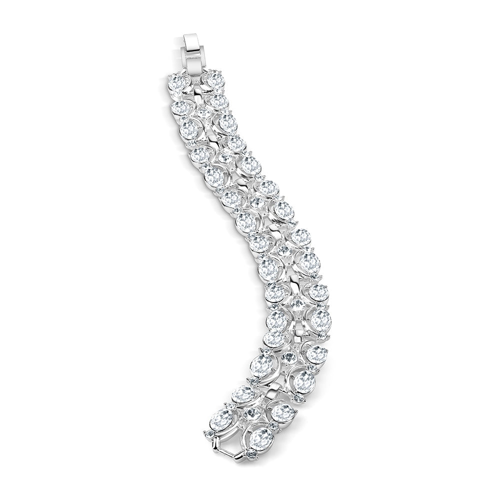 Double Row Bracelet with Clear Stones