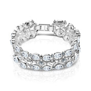 Double Row Bracelet with Clear Stones