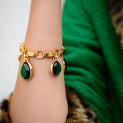 Green Cabochon Bracelet