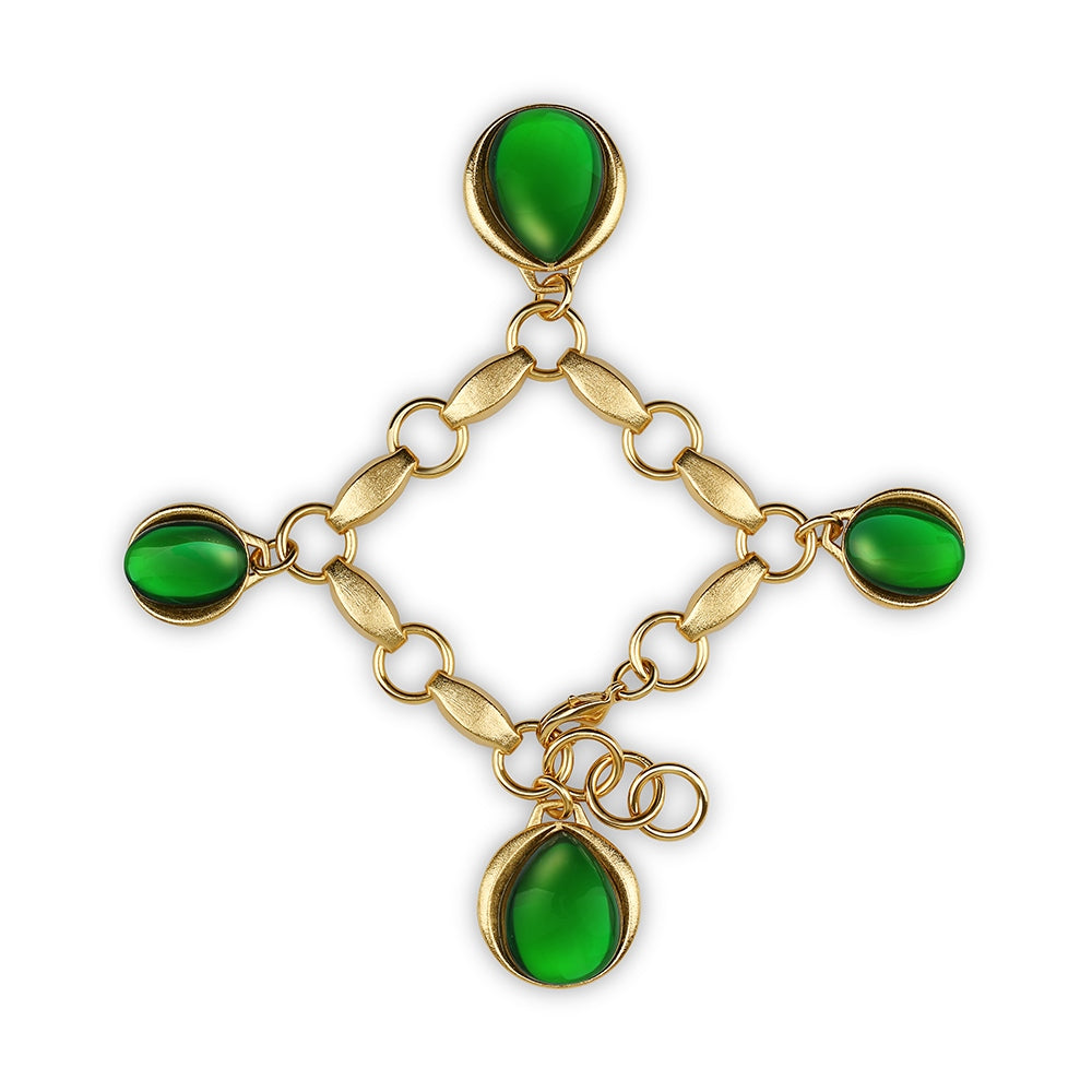 Green Cabochon Bracelet