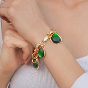 Green Cabochon Bracelet