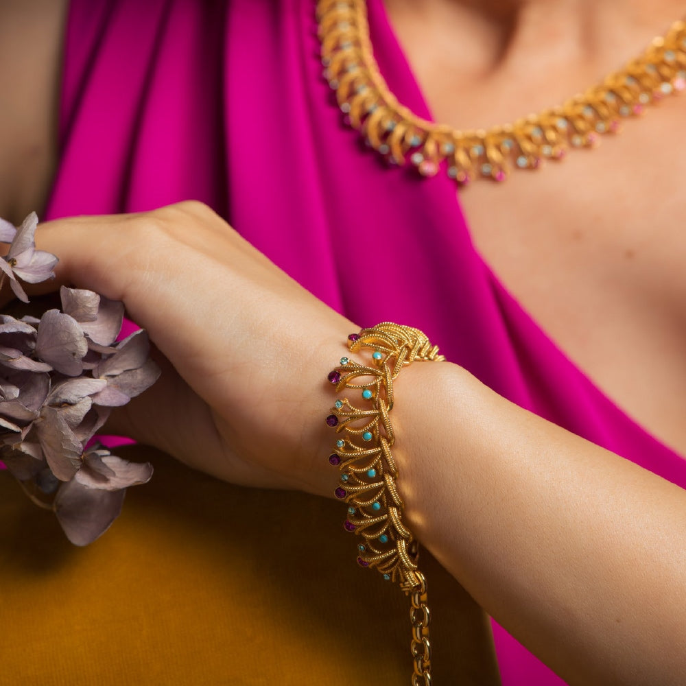 Pink & Turquoise Bracelet