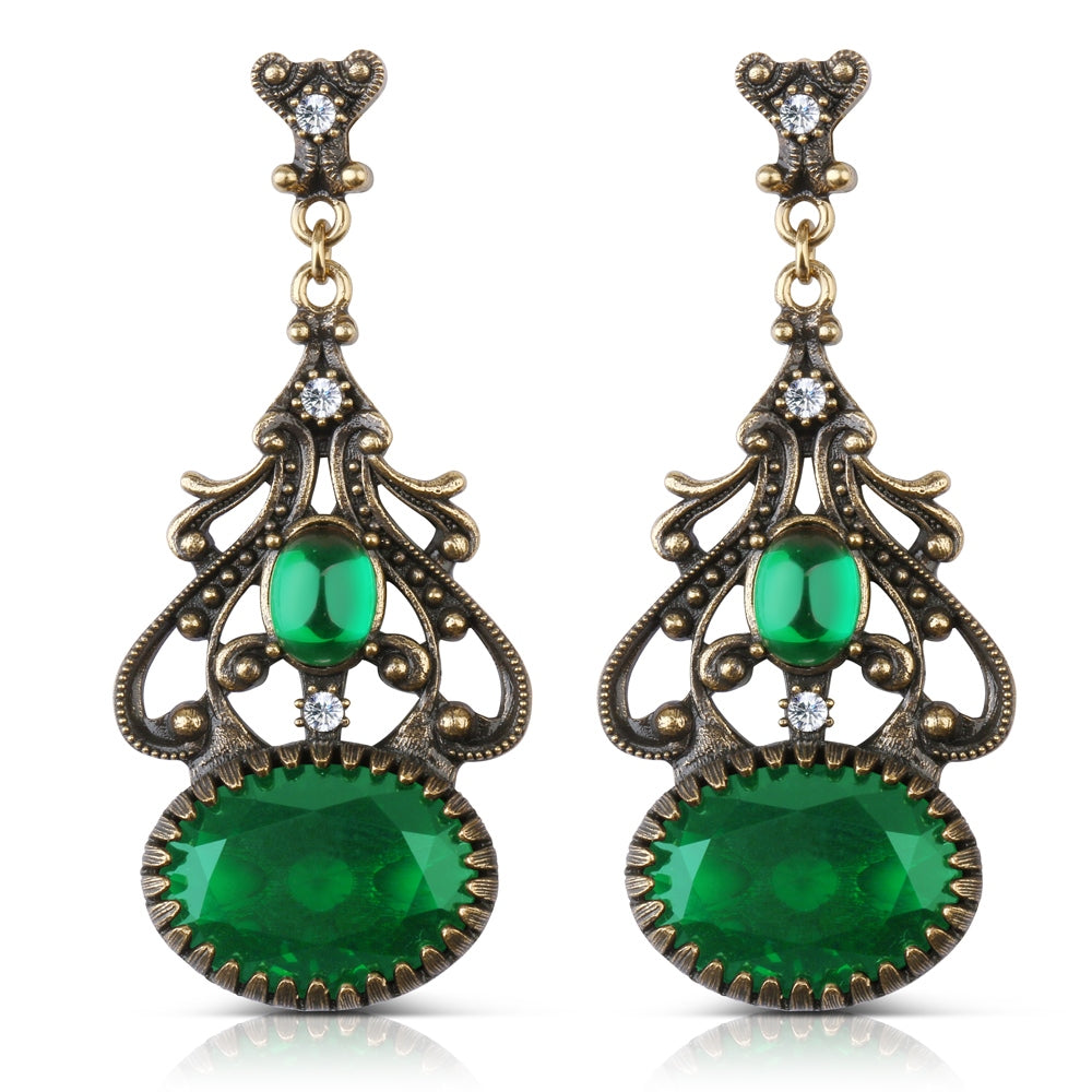 Green Stone FOB Earrings
