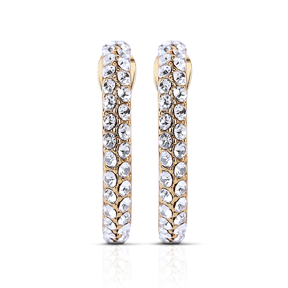 Hoop Earrings with Golden Honey Stones