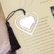 Heart Bookmark Black Tassel