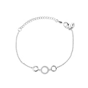 Triple Circular Bracelet with Clear Stones