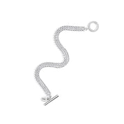 Triple Strand Bracelet with Clear Stones