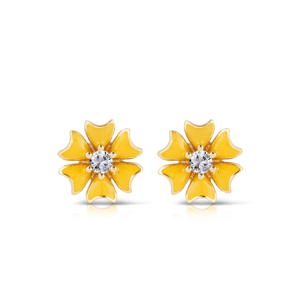 Yellow Flower Earrings