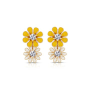 Yellow and White Floral Earrings
