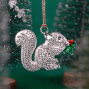 Squirrel with Holly Christmas Tree Decoration