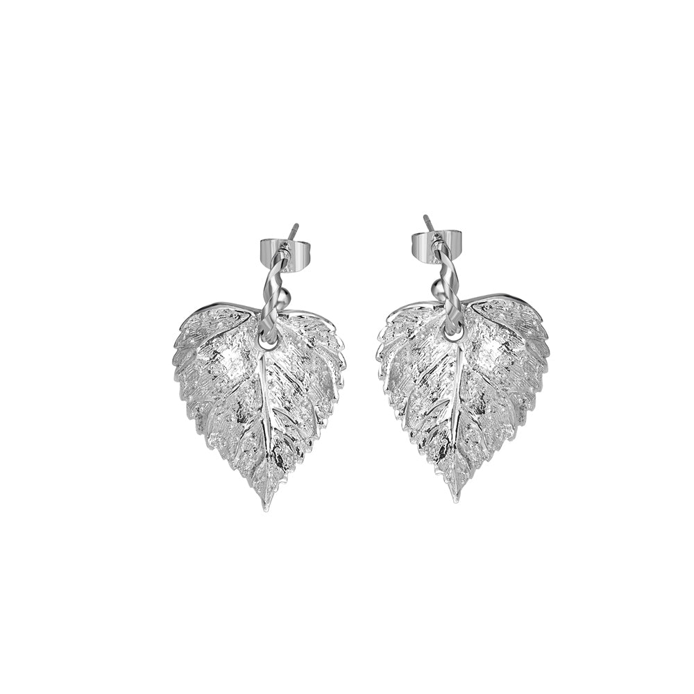 Textured Leaf Earrings