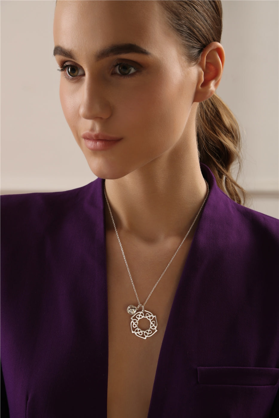 Celtic Pendant with Clear Stone