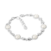 Pearl Leaf Link Bracelet