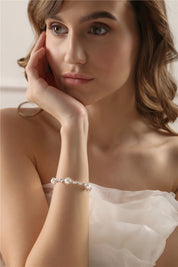 Pearl Leaf Link Bracelet