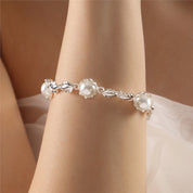 Pearl Leaf Link Bracelet