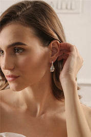 Drop Earrings with Blue and Clear Stones