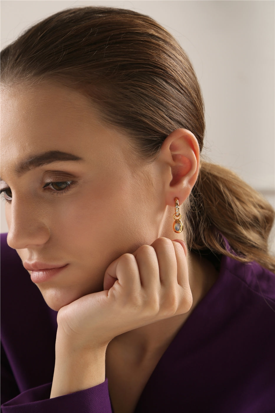 Drop Earrings with Blue Stones