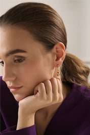 Drop Earrings with Blue Stones