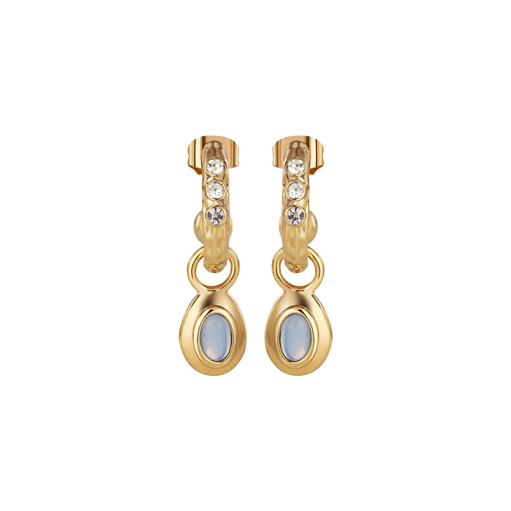 Drop Earrings with Blue Stones