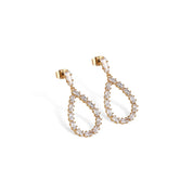 Gold Plated Baguette Stone Drop Earrings