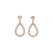 Gold Plated Baguette Stone Drop Earrings
