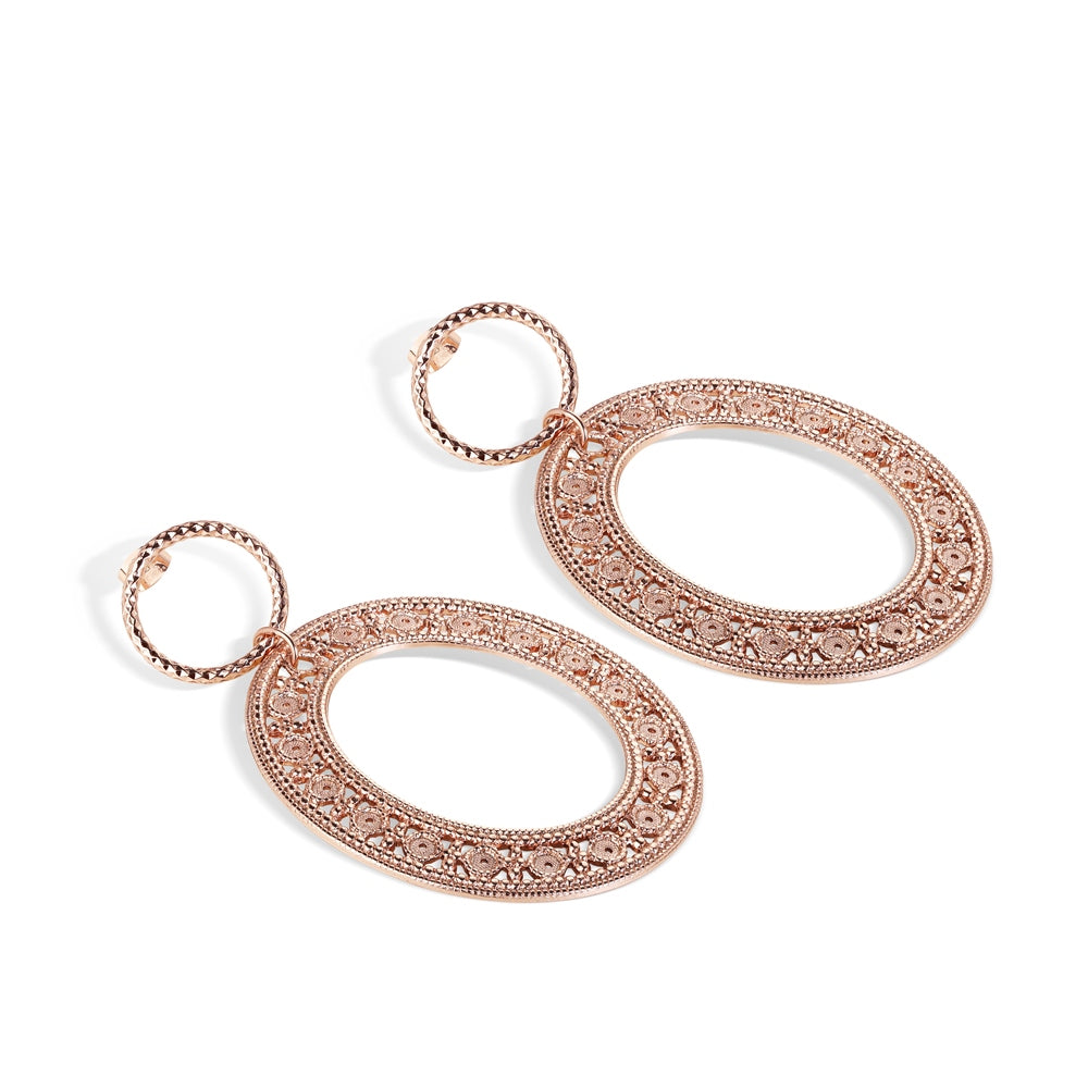 Large Ornate Oval Earrings