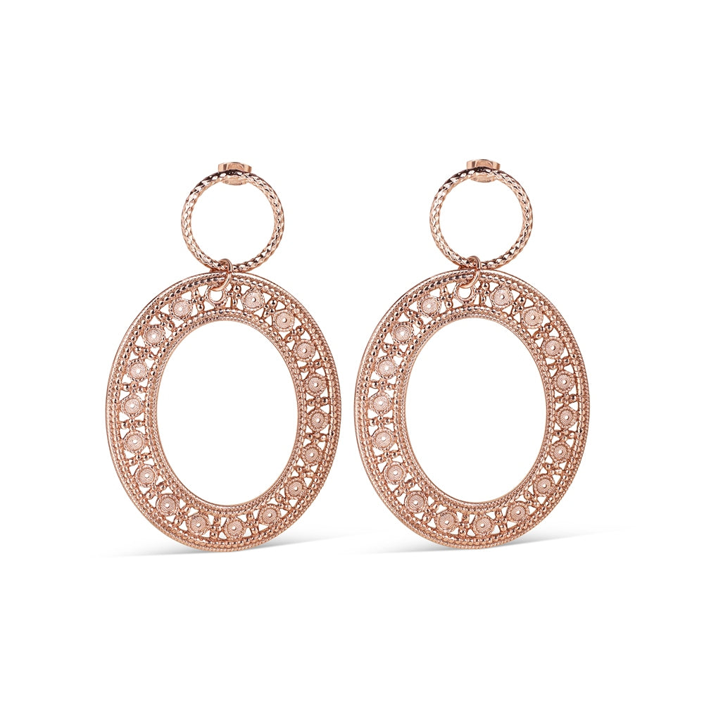 Large Ornate Oval Earrings