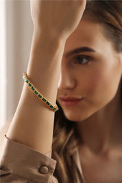 Emerald Green Square Stone Bracelet