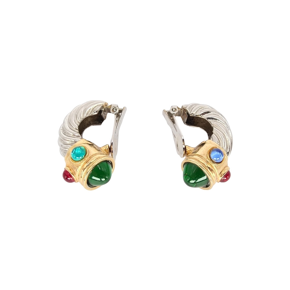 1980's Multi Coloured Stone Earrings