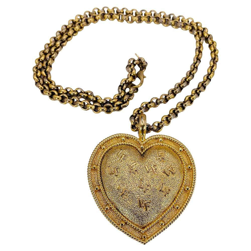 1980's Louis Feraud Heart Statement Necklace