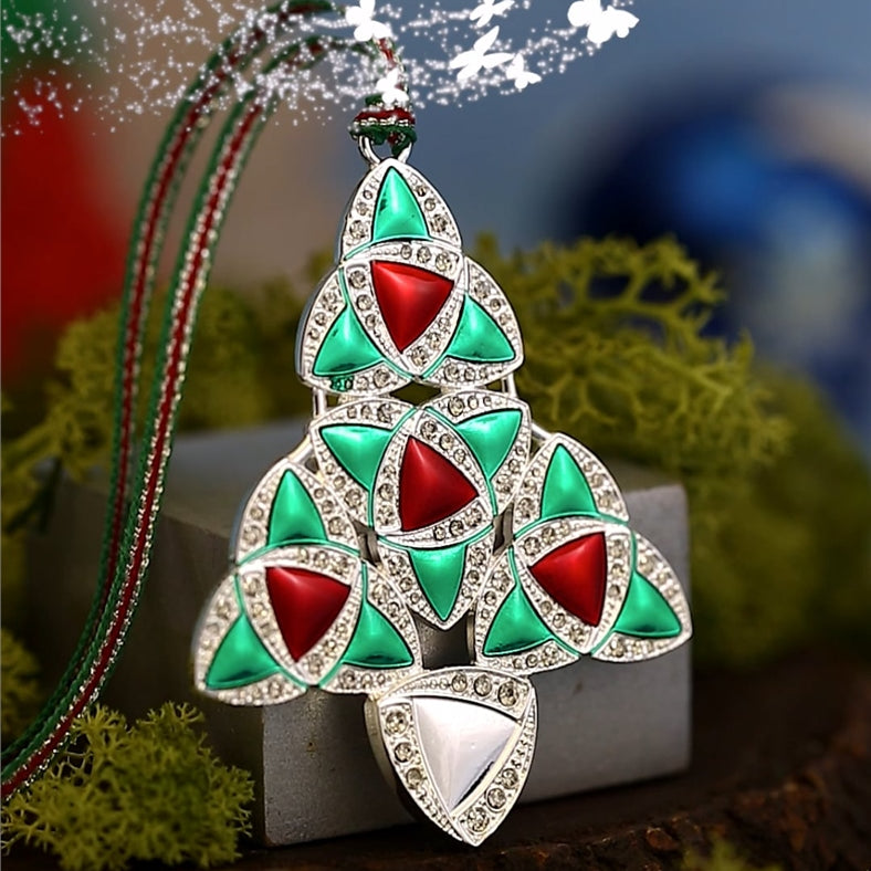 Green & Red Celtic Christmas Tree Decoration