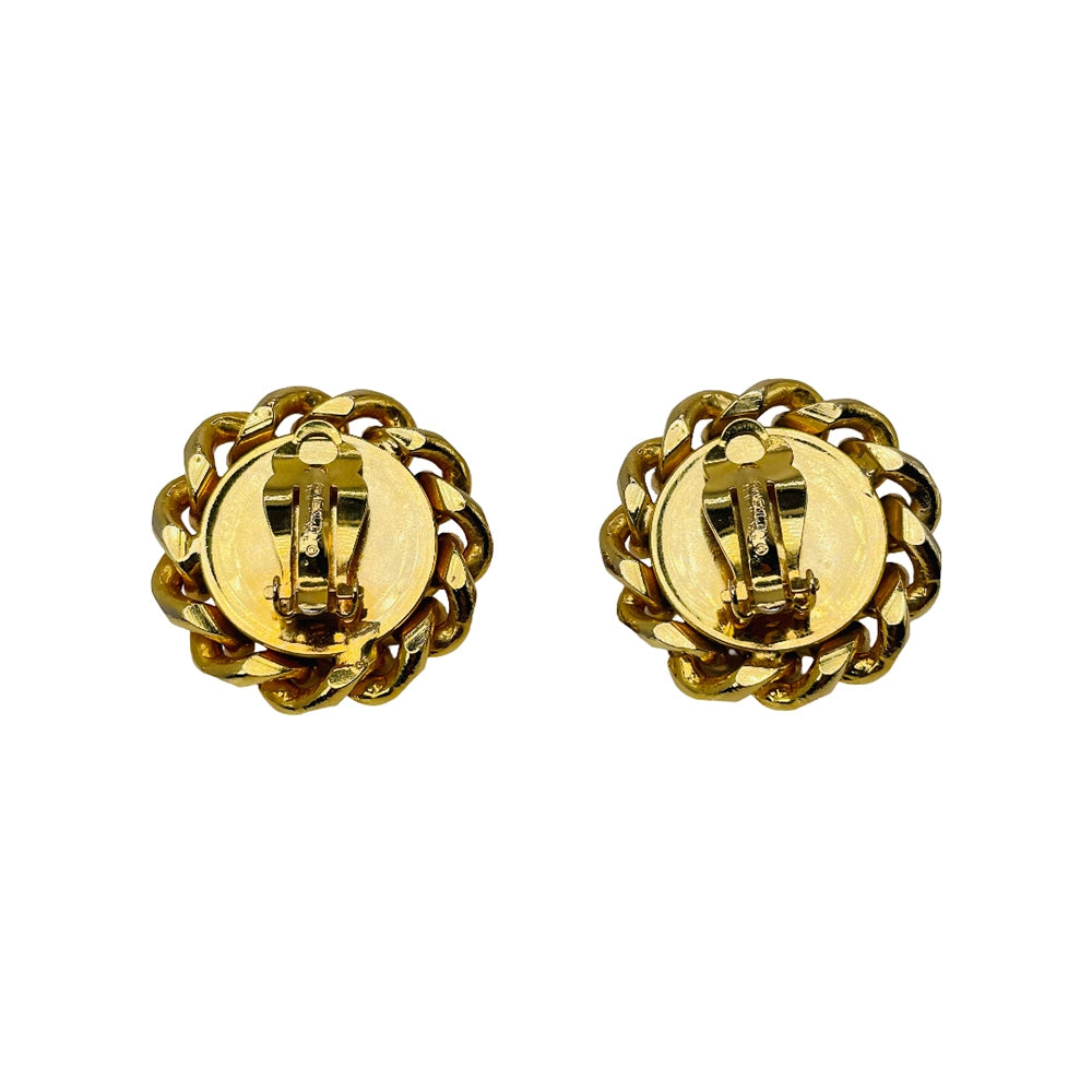 1980's Givenchy Gold Tone Faux Pearl Earrings