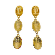 1970's Gold Tone Pink Enamel Earrings