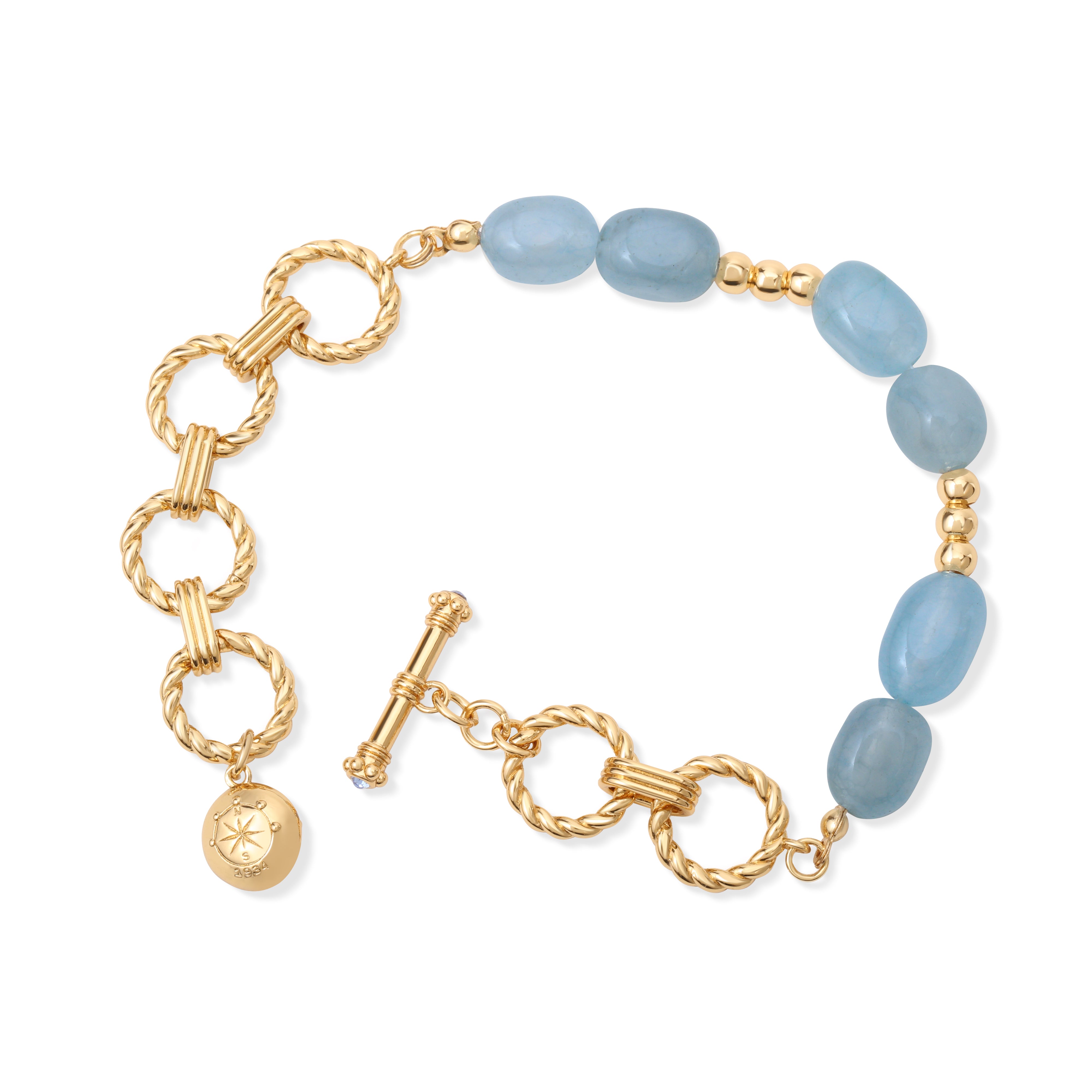 Gold Plated Blue Stone Sappho Bracelet