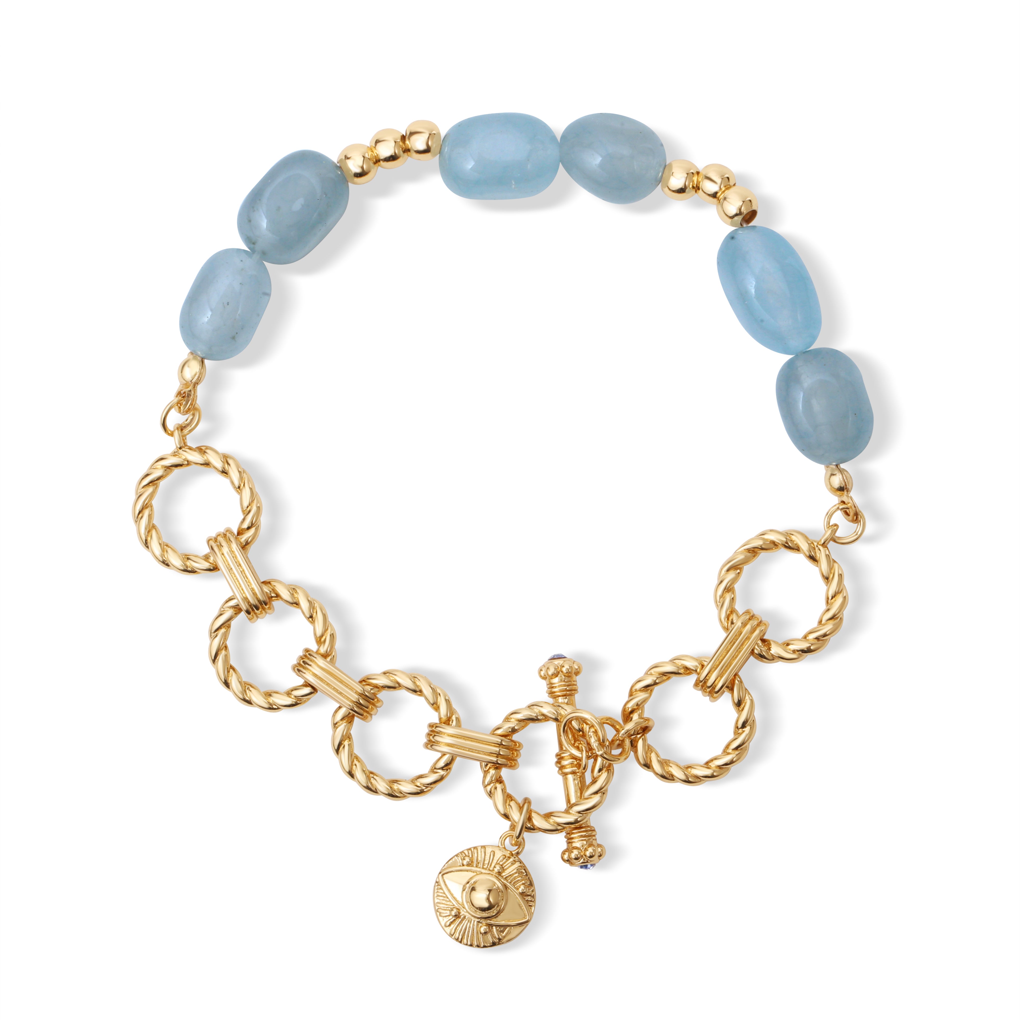 Gold Plated Blue Stone Sappho Bracelet