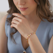 Gold Plated Heart Coloured CZ Bracelet