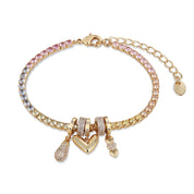 Gold Plated Heart Charm Bracelet