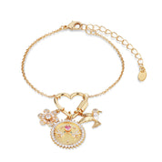 Gold Plated Hummingbird Charm Bracelet