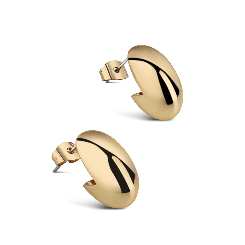 Gold Plated Dome Mini Hoop Earrings