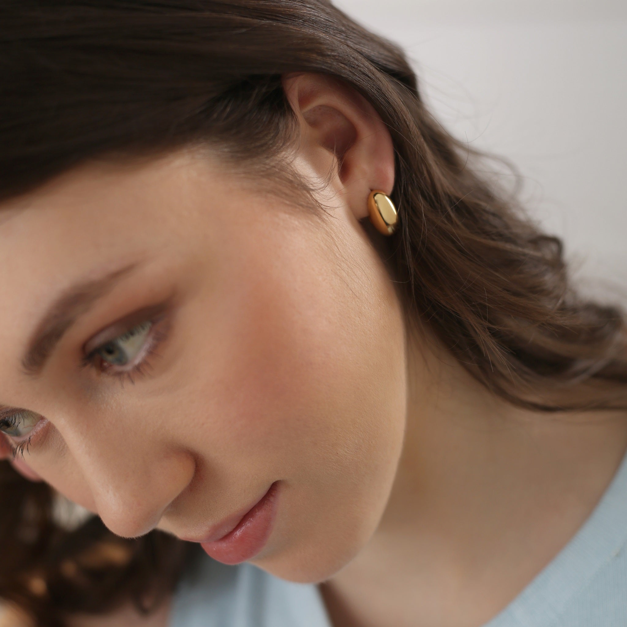 Gold Plated Dome Mini Hoop Earrings