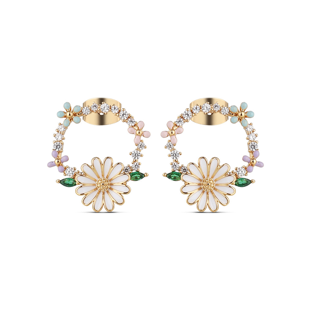 Gold Plated Daisy Earrings