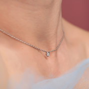 Sterling Silver Bezel Set Lab Grown Diamond Pendant 0.2ct