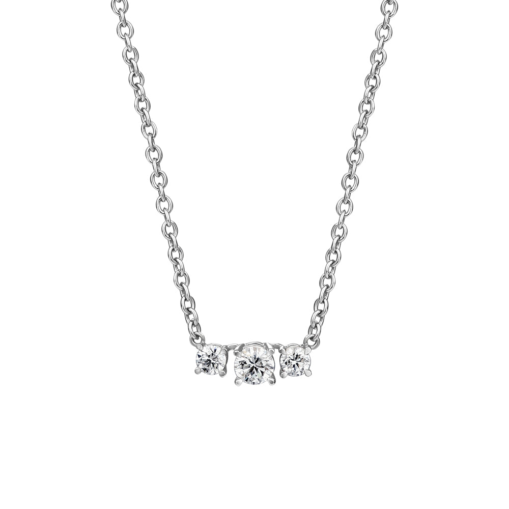 Sterling Silver 3-Stone Lab Grown Diamond Pendant 0.4ct