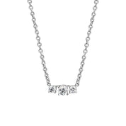 Sterling Silver 3-Stone Lab Grown Diamond Pendant 0.4ct