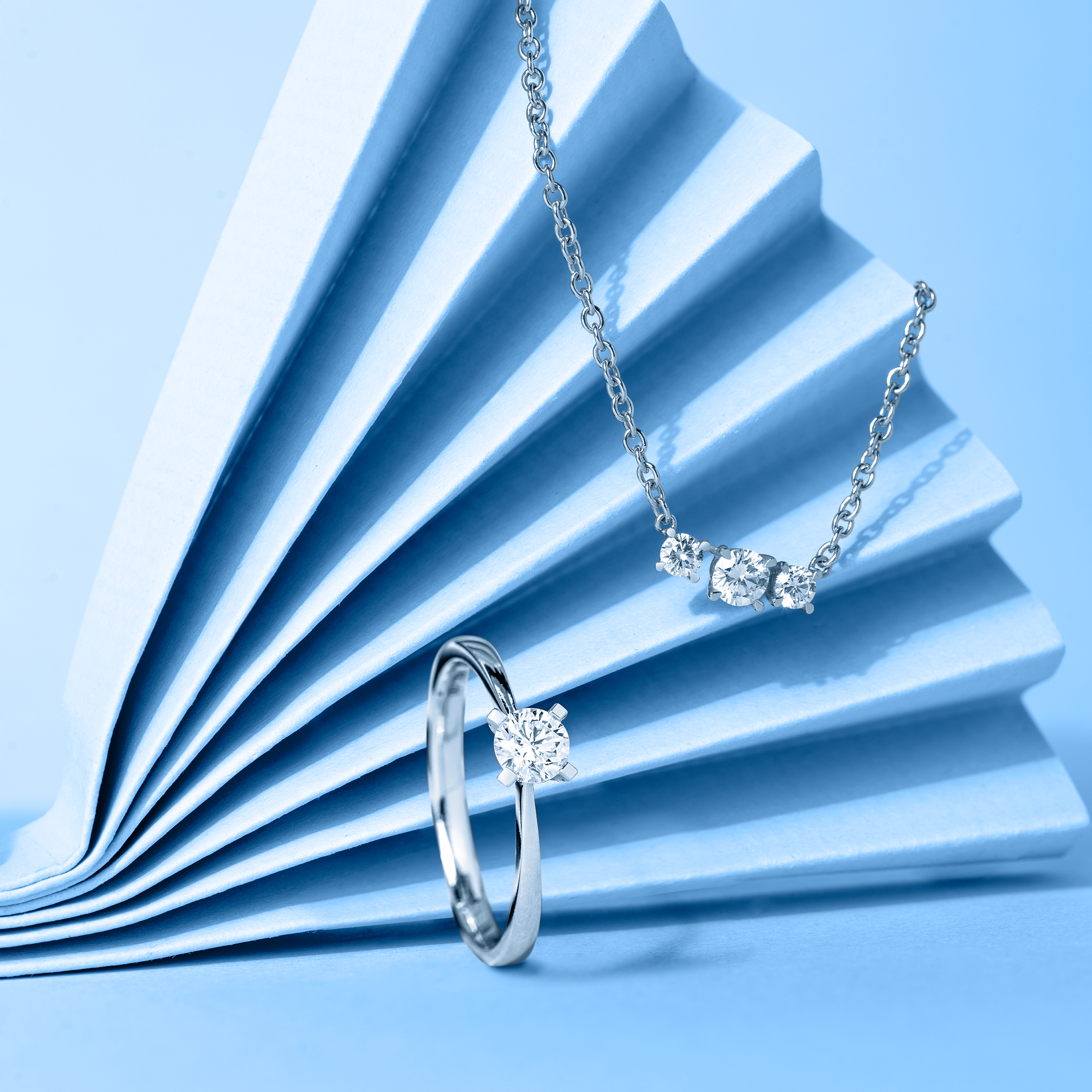 Sterling Silver 3-Stone Lab Grown Diamond Pendant 0.4ct