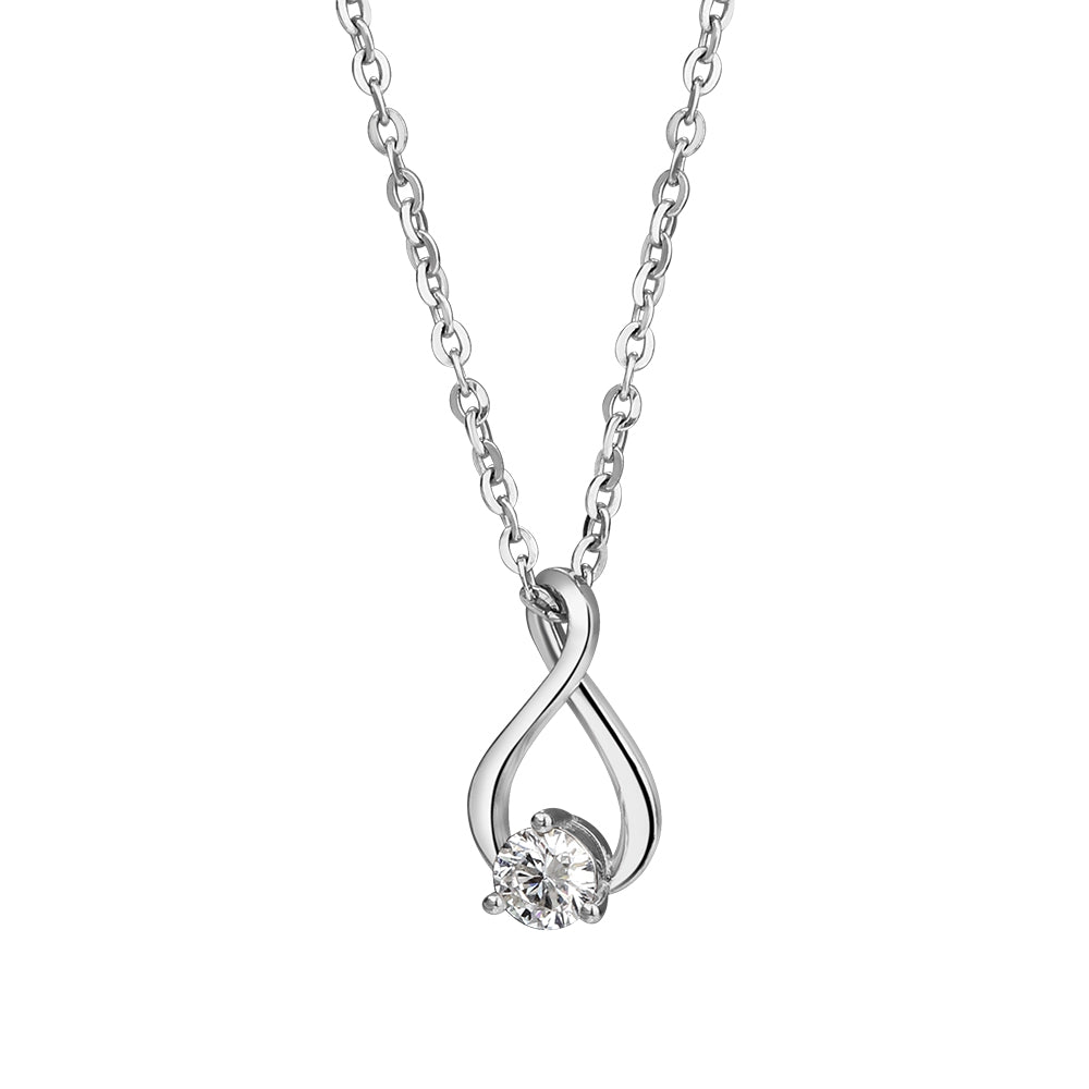 Sterling Silver Lab Grown Diamond Infinity Pendant 0.3ct